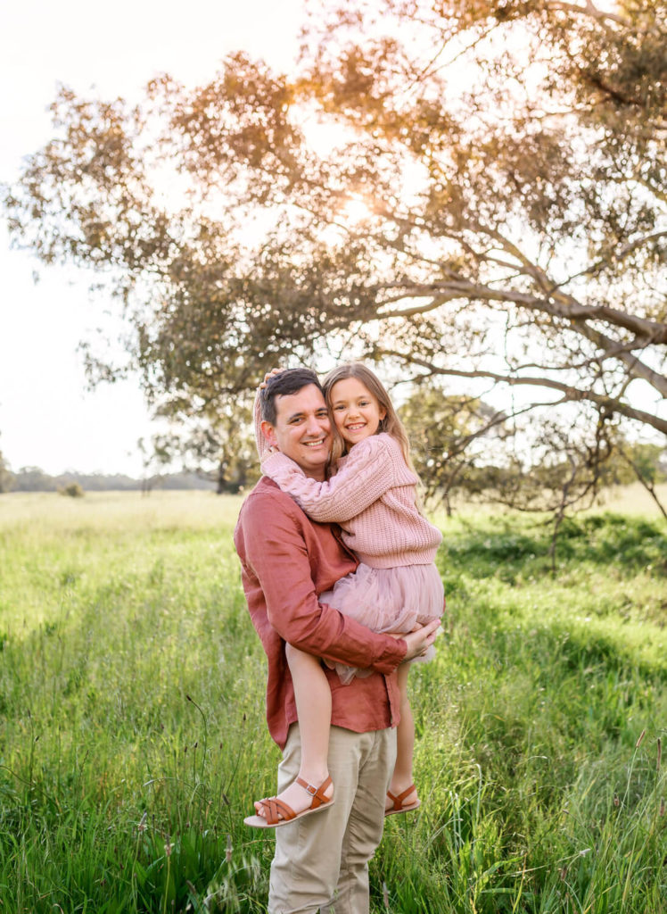 Perth dad and daughter during family photoshoot