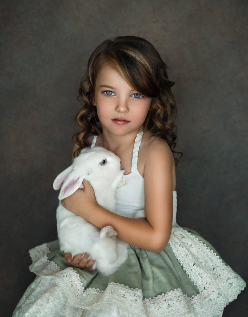 Perth girl photoshoot with her pet rabbit