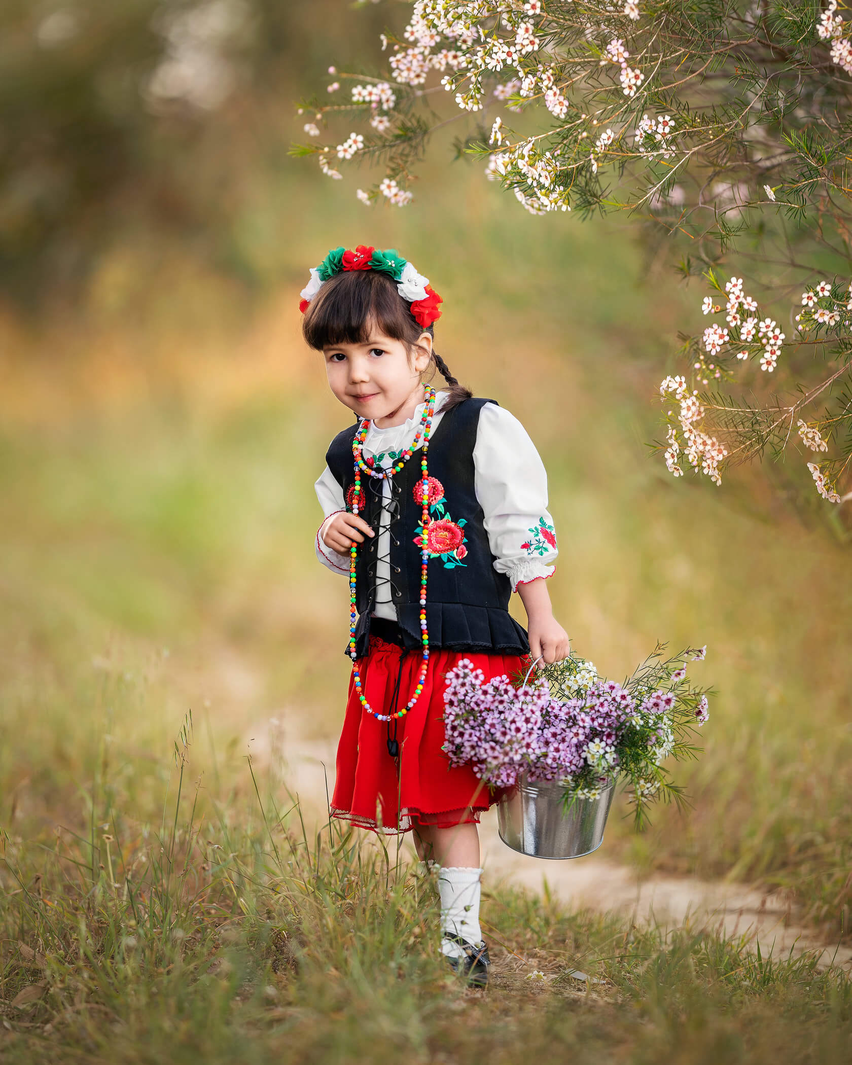 Perth child photo shoot in traditional polish outfit